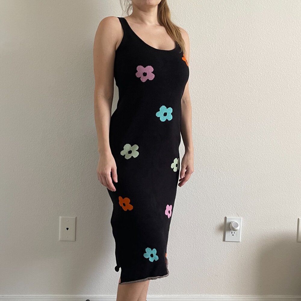 Long sweater dress floral size medium